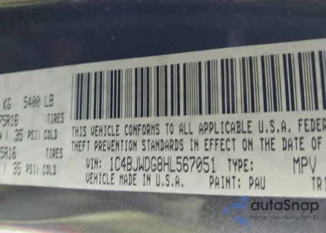 2017 Jeep Wrangler Unlimited Sport из США, поврежденный, VIN 1C4BJWDG8HL567051